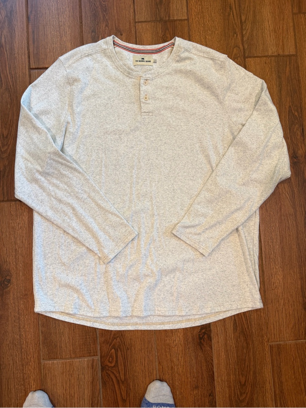 The Normal Brand Light Heather Gray Henley Long-Sleeve Shirt / men’s xxl-tall